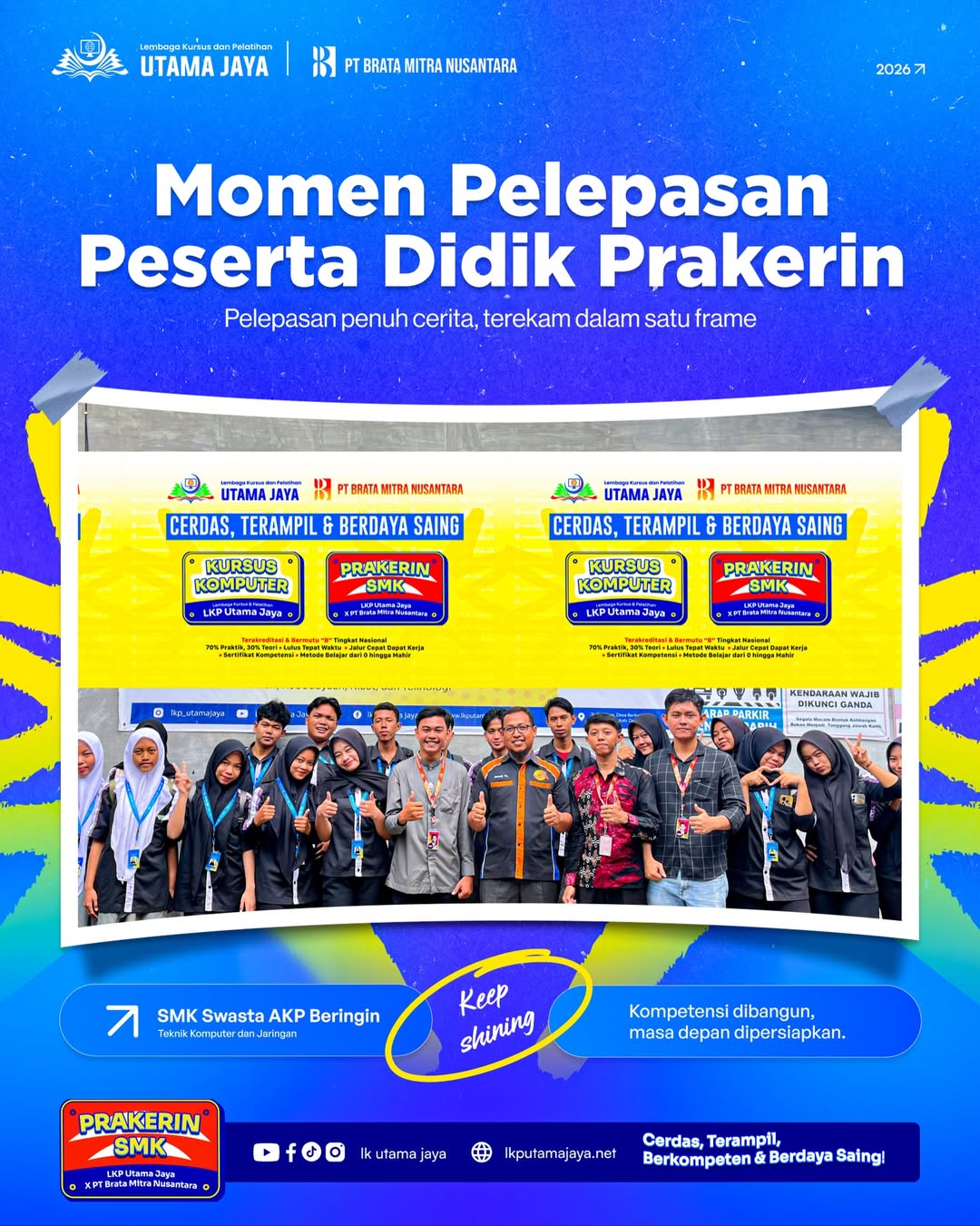 Pelepasan Peserta Didik Prakerin SMK Swasta AKP Beringin TKJ