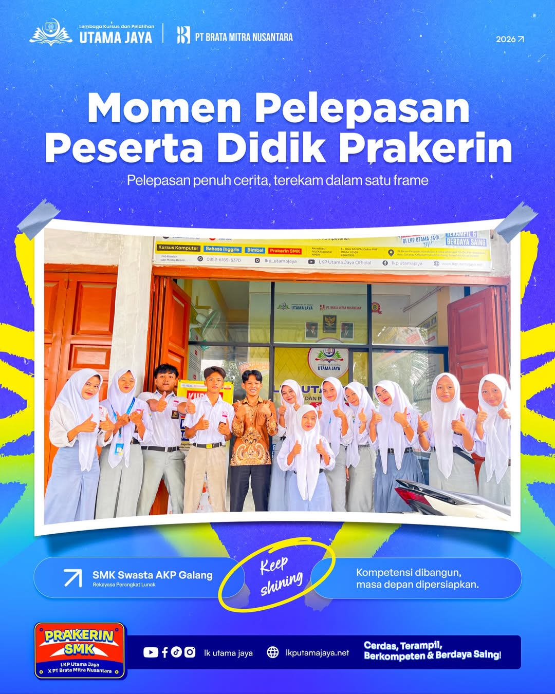 Pelepasan Peserta Didik Prakerin SMK Swasta AKP Galang Jurusan RPL