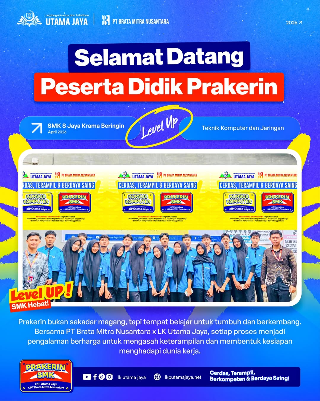 Penyambutan Peserta Didik Prakerin Jurusan Teknik Komputer dan Jaringan (TKJ) SMKS Jaya Krama Beringin