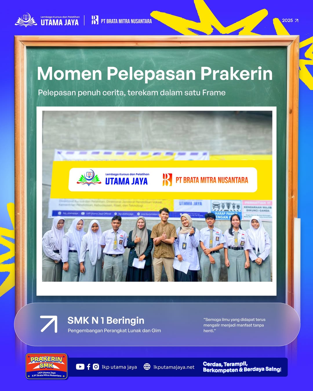Pelepasan Peserta Prakerin SMK Negeri 1 Beringin oleh PT Brata Mitra Nusantara dan LKP Utama Jaya RPL