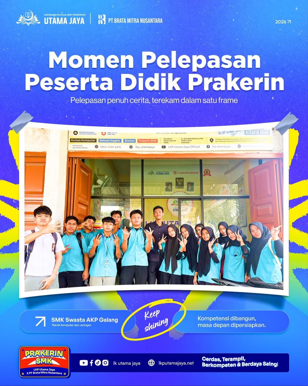 Pelepasan Peserta Didik Prakerin SMK Swasta AKP Galang Jurusan TKJ