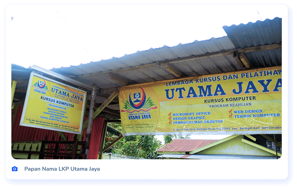 Papan Nama LKP Utama Jaya